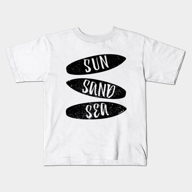 Sun Sand and Sea Kids T-Shirt by cloudlanddesigns